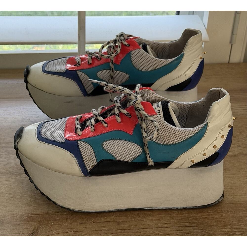 Ruthie Davis Platform Sneakers Colorful Spiked Sz 39‎ US 8.5 READ - Picture 3 of 8